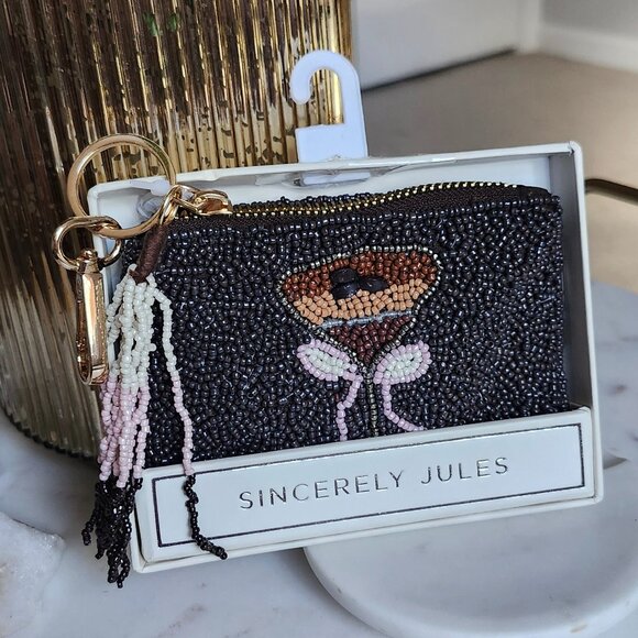 Beaded Espresso Martini Pouch / Keyholder NEW - Picture 4 of 5